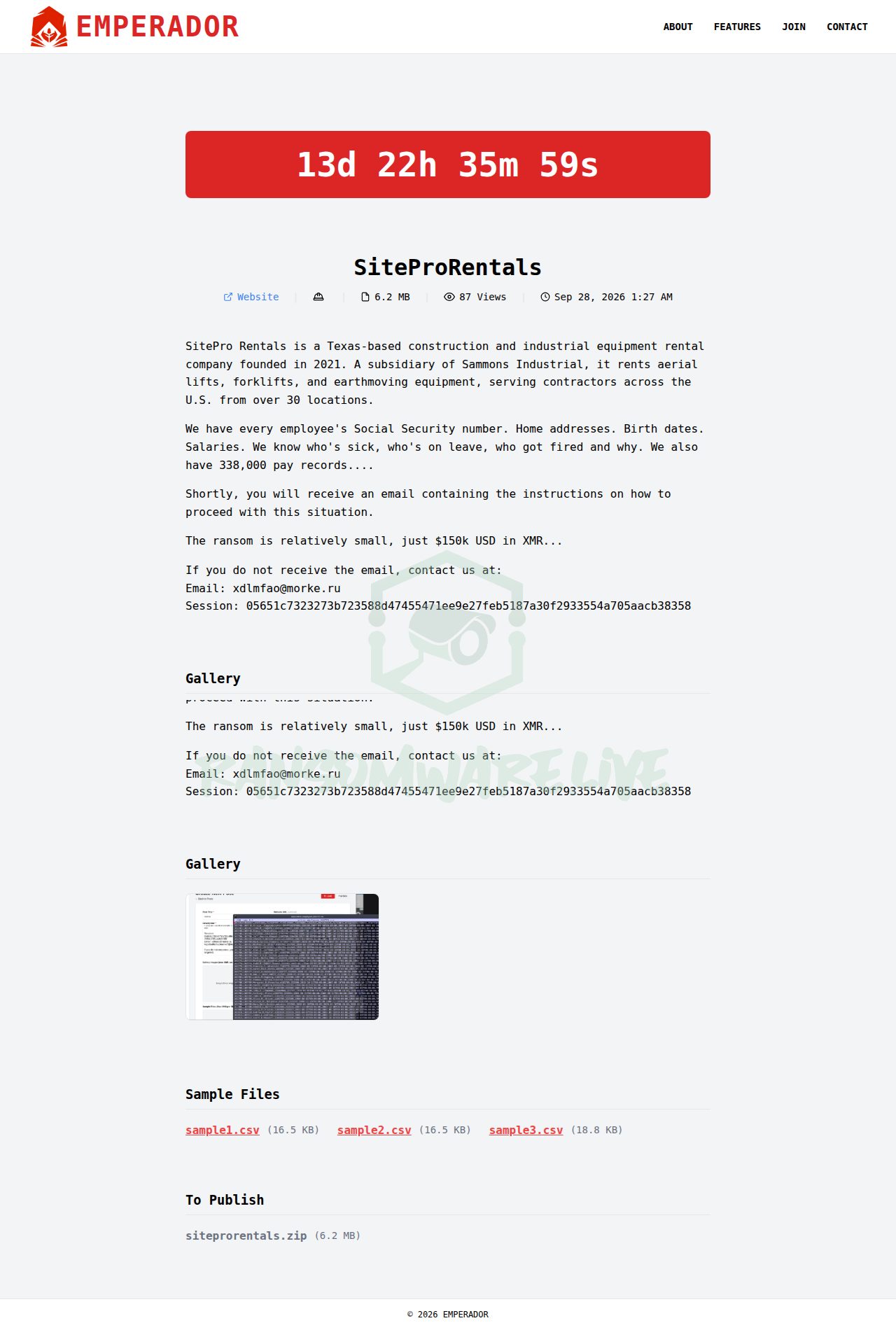 🏴☠️ Emperador has just published a new victim : SiteProRentals