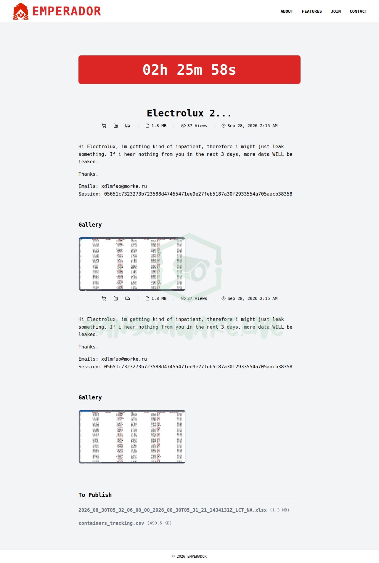 🏴☠️ Emperador has just published a new victim : Electrolux 2...